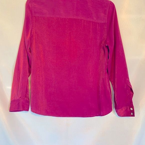 Ruby Rd Vibrant Pink Long Sleeved Button up Top 10 (A-170) - Picture 4 of 4